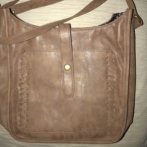 Brown suede cross body
